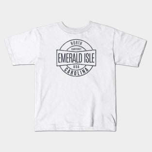 Emerald Isle, NC Summertime Vacationing Vintage Badge Kids T-Shirt